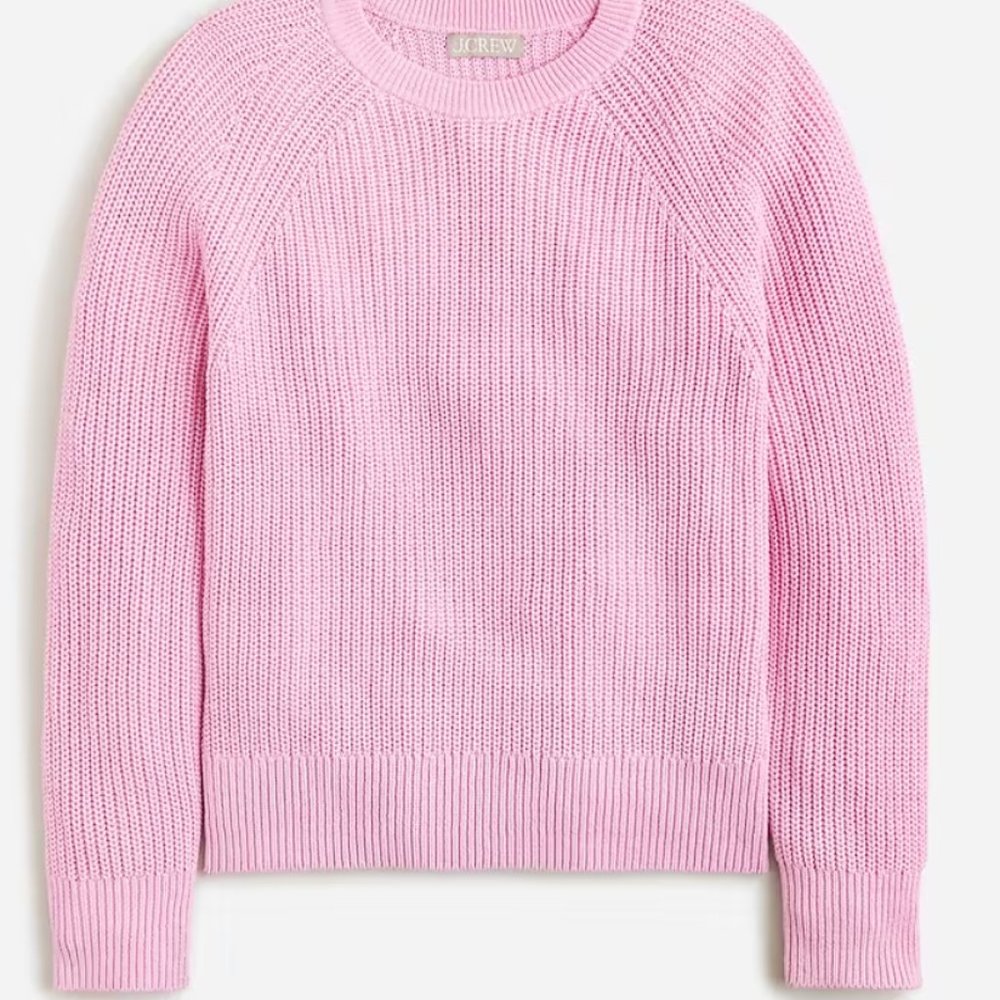 JCrew Cotton Fisherman Sweater Pink M